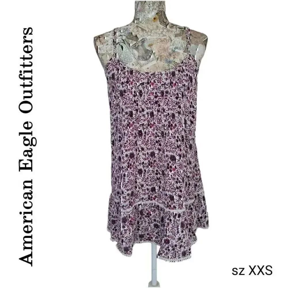 American Eagle Outfitters Short Ditsy Floral Cottagecore Casual Beach Sun Dress - Picture 3 of 13